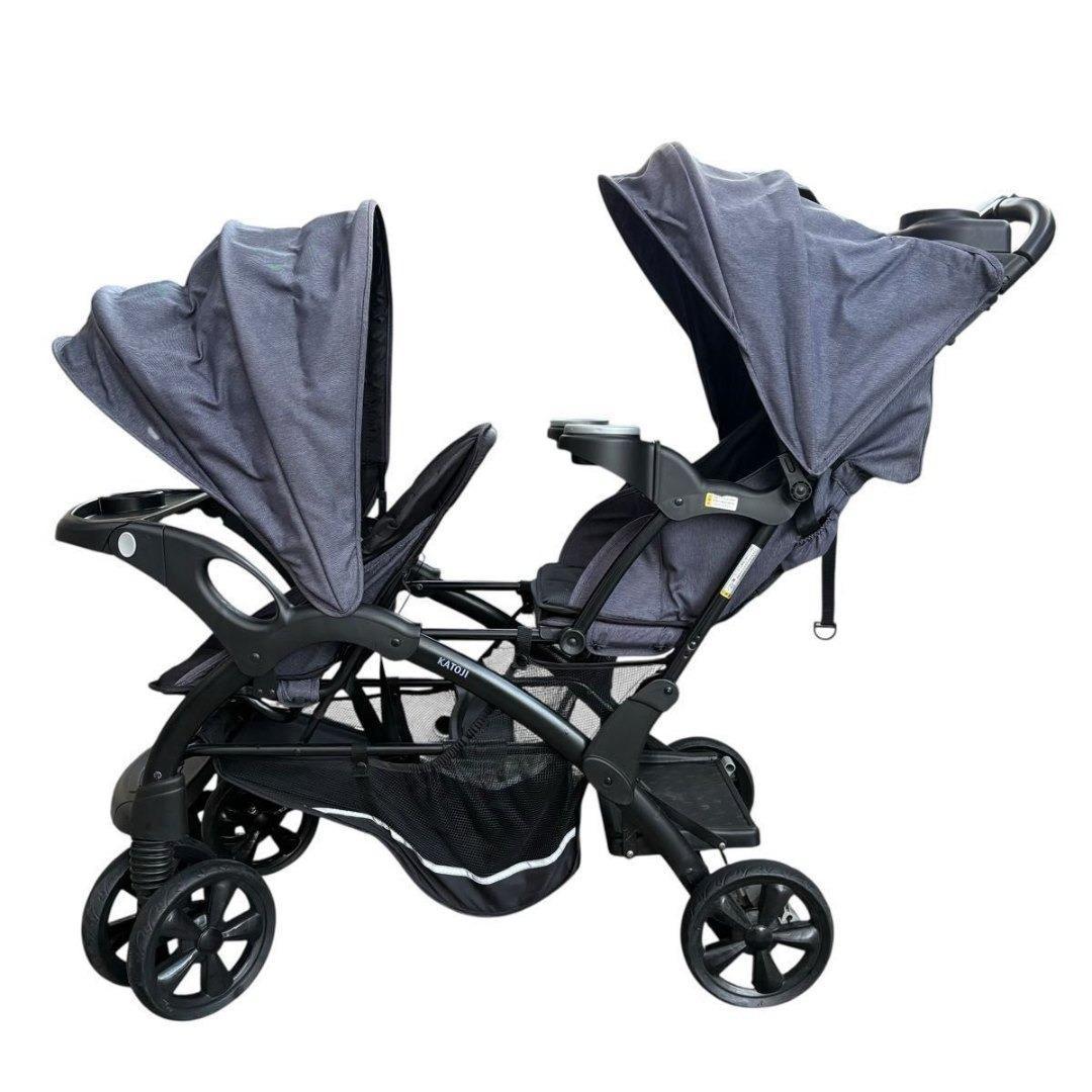 【美品】カトージ ベビーカー 2人でゴー DX デニム 二人乗り 双子