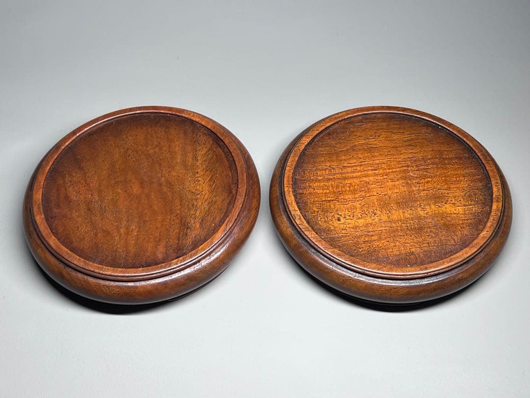 唐木花台一対　天然木　炉座　香炉台　花台　飾り台　盆栽台　黄花梨　古美術　木座