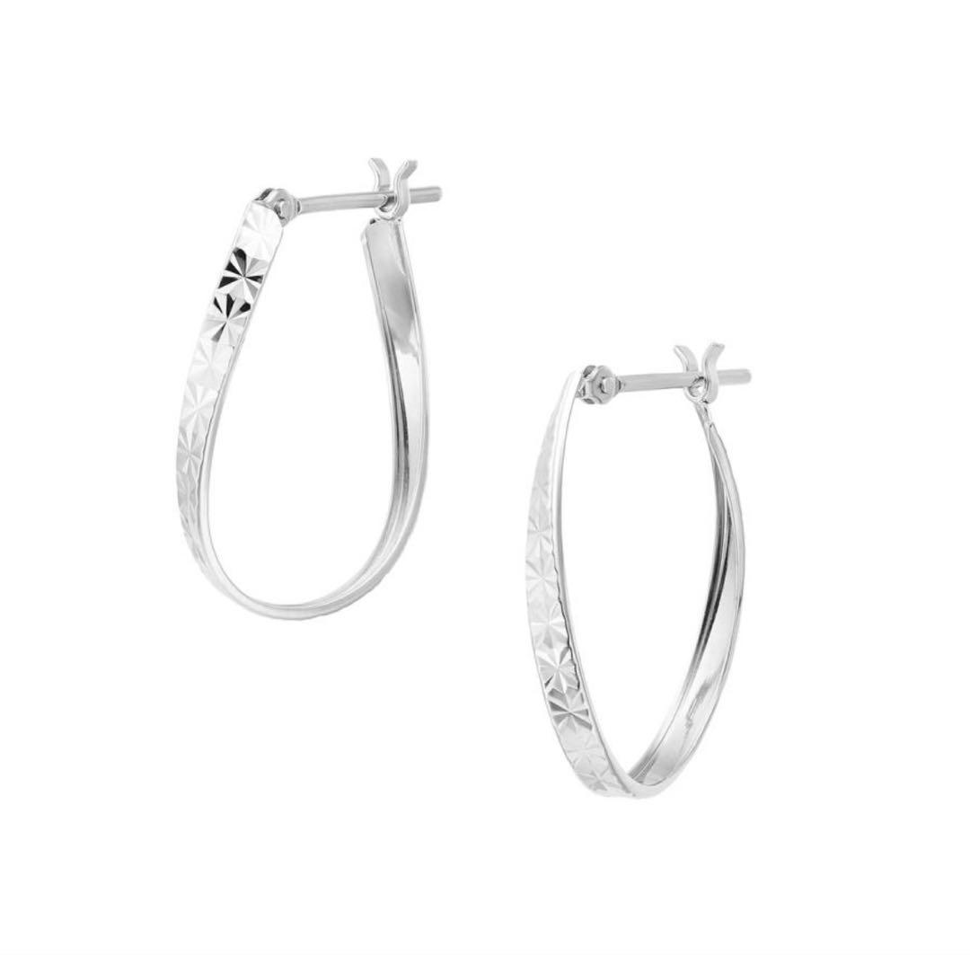 TSUTSUMI K10ホワイトゴールドピアス