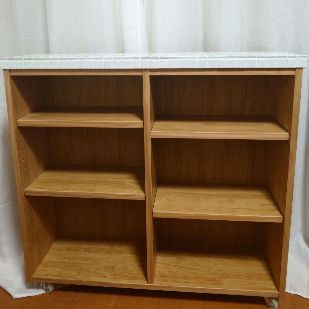 モモナチュラル キッチンワゴン タイル