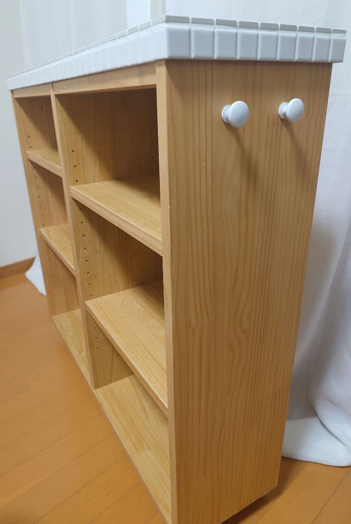 モモナチュラル キッチンワゴン タイル