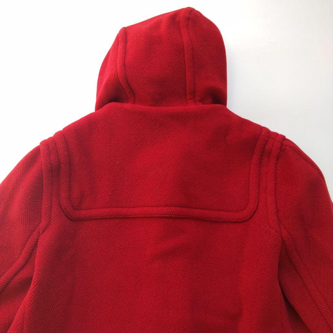 美品 オールドイングランド レディース ウール ヘリンボーン ダッフルコート 赤