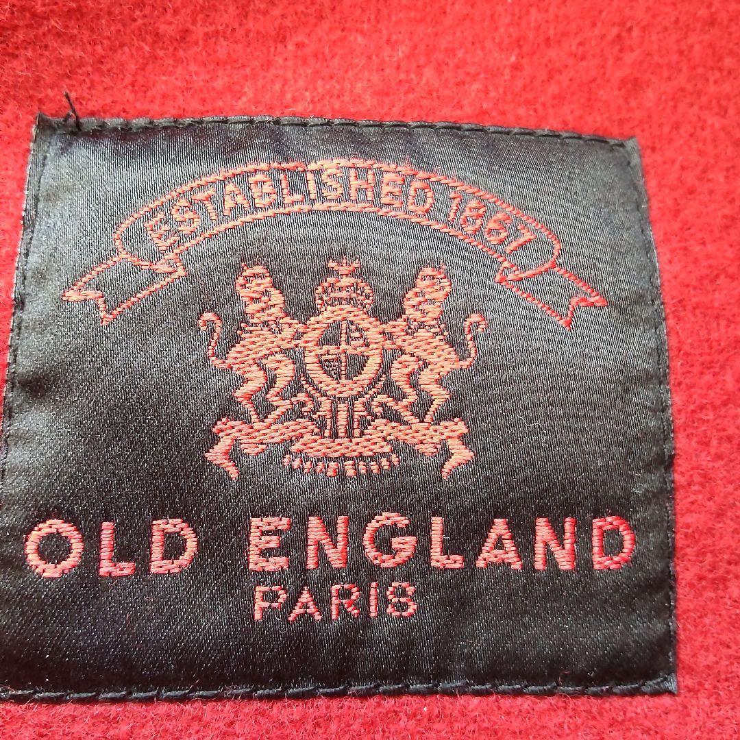 美品 オールドイングランド レディース ウール ヘリンボーン ダッフルコート 赤