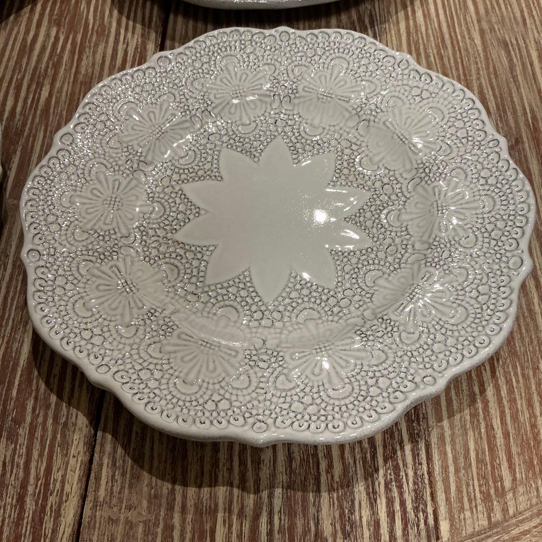 美品　ブランディボワール　白ホワイトプレート皿4枚セット　サラグレース