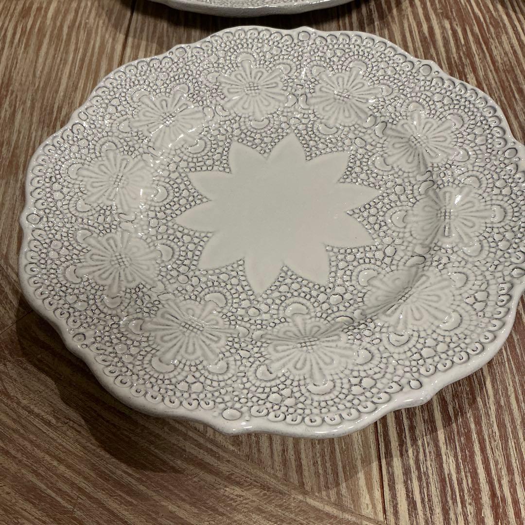 美品　ブランディボワール　白ホワイトプレート皿4枚セット　サラグレース