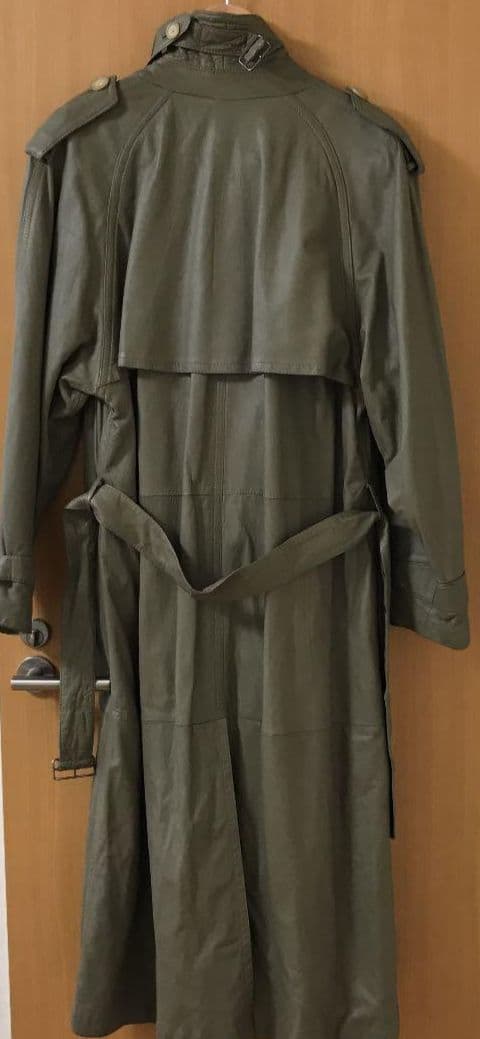 モレスキー革トレンチコートMモスグリーン