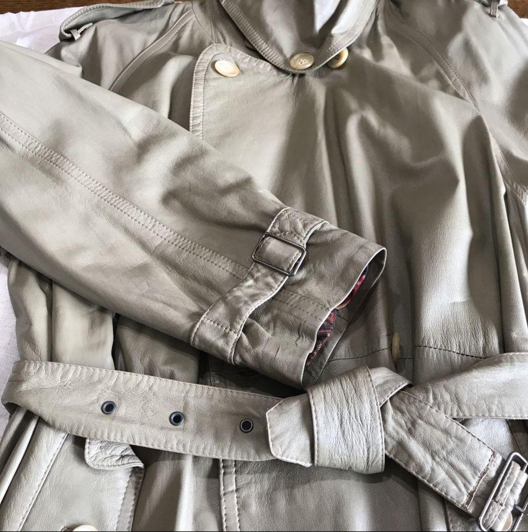 モレスキー革トレンチコートMモスグリーン