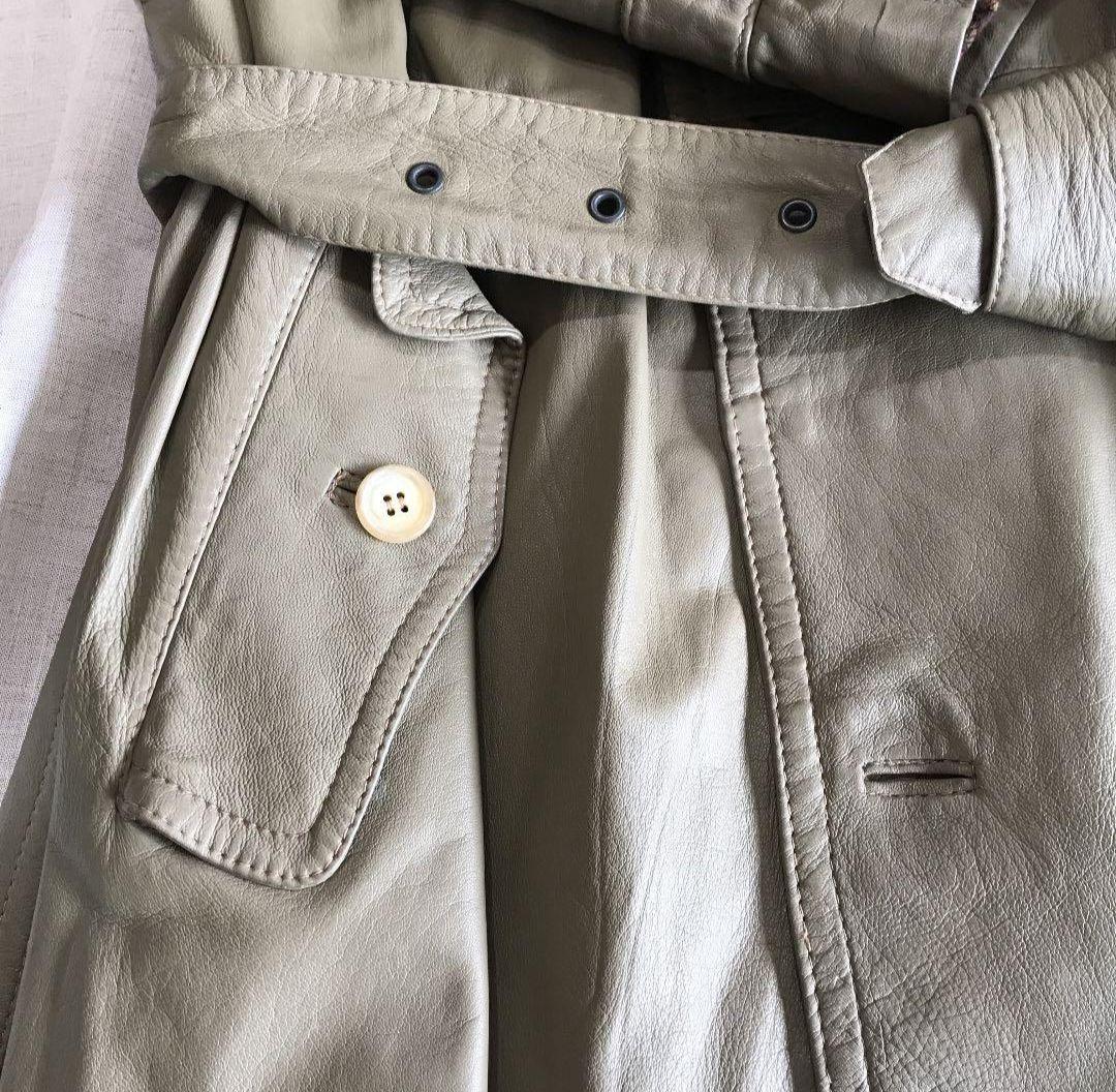 モレスキー革トレンチコートMモスグリーン