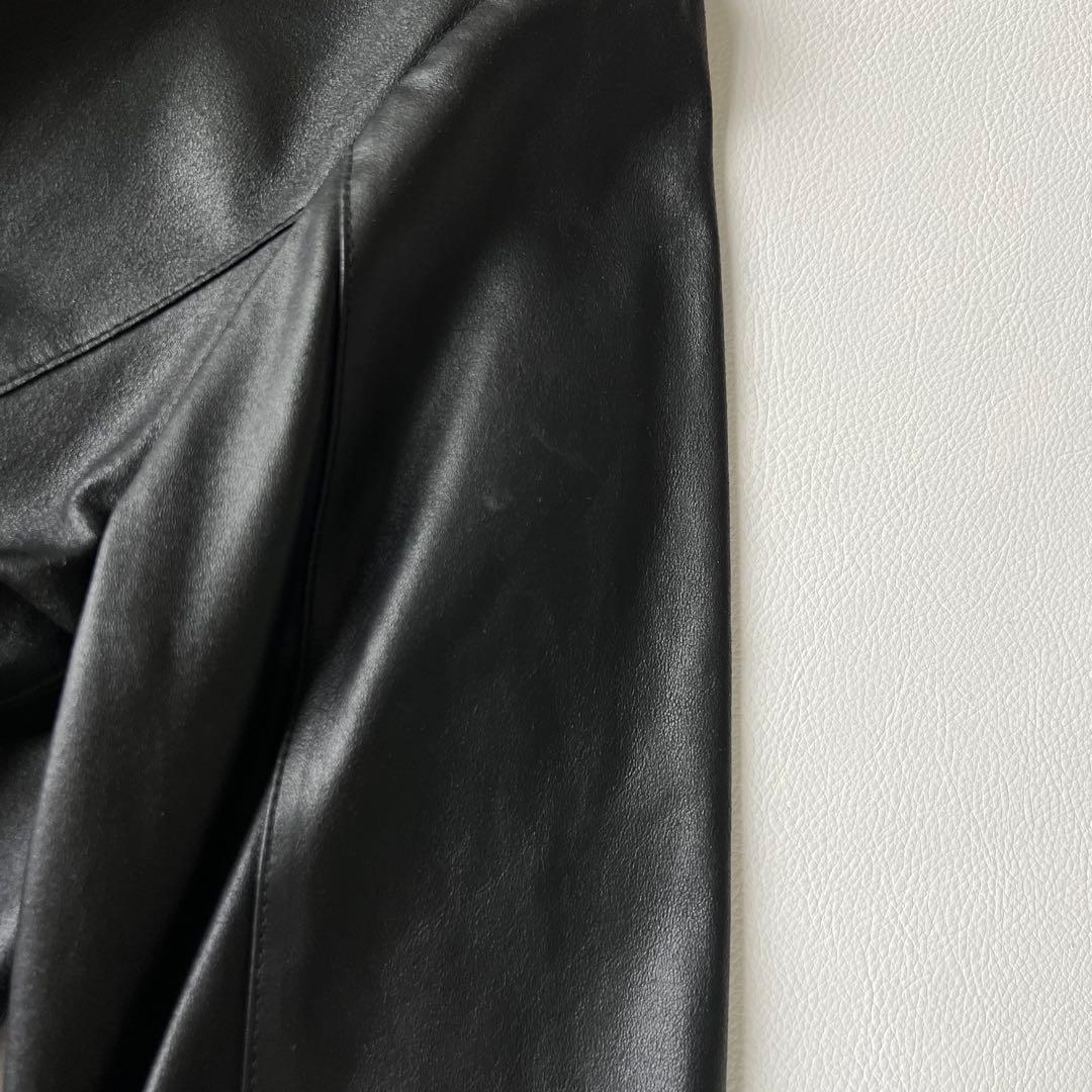 4829【美品】アドーア　ライダースジャケット レザー ヤギ革　黒　M