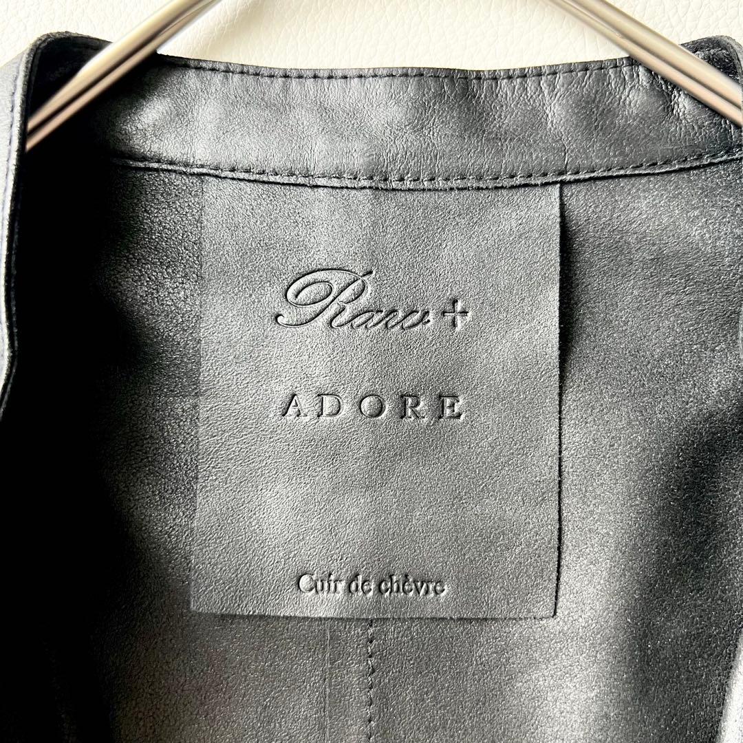 4829【美品】アドーア　ライダースジャケット レザー ヤギ革　黒　M