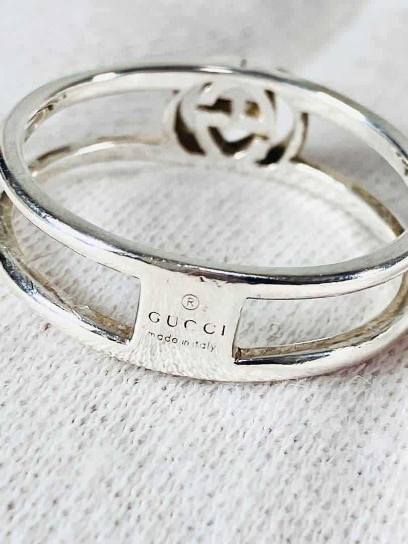 【美品】GUCCI WGリング 21号（実寸20号）指輪 男女兼用 925