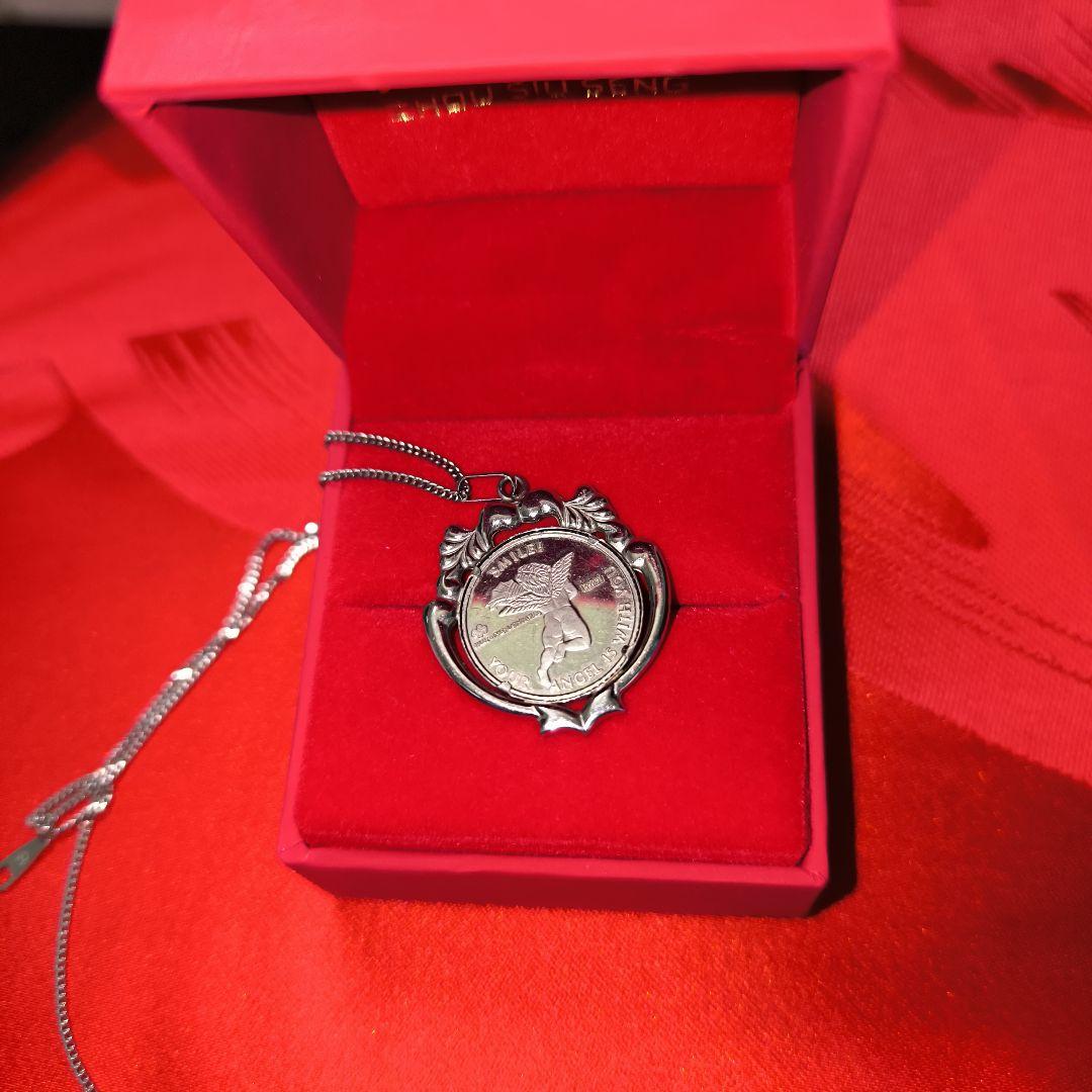 925シルバー 天使デザインメダルペンダント