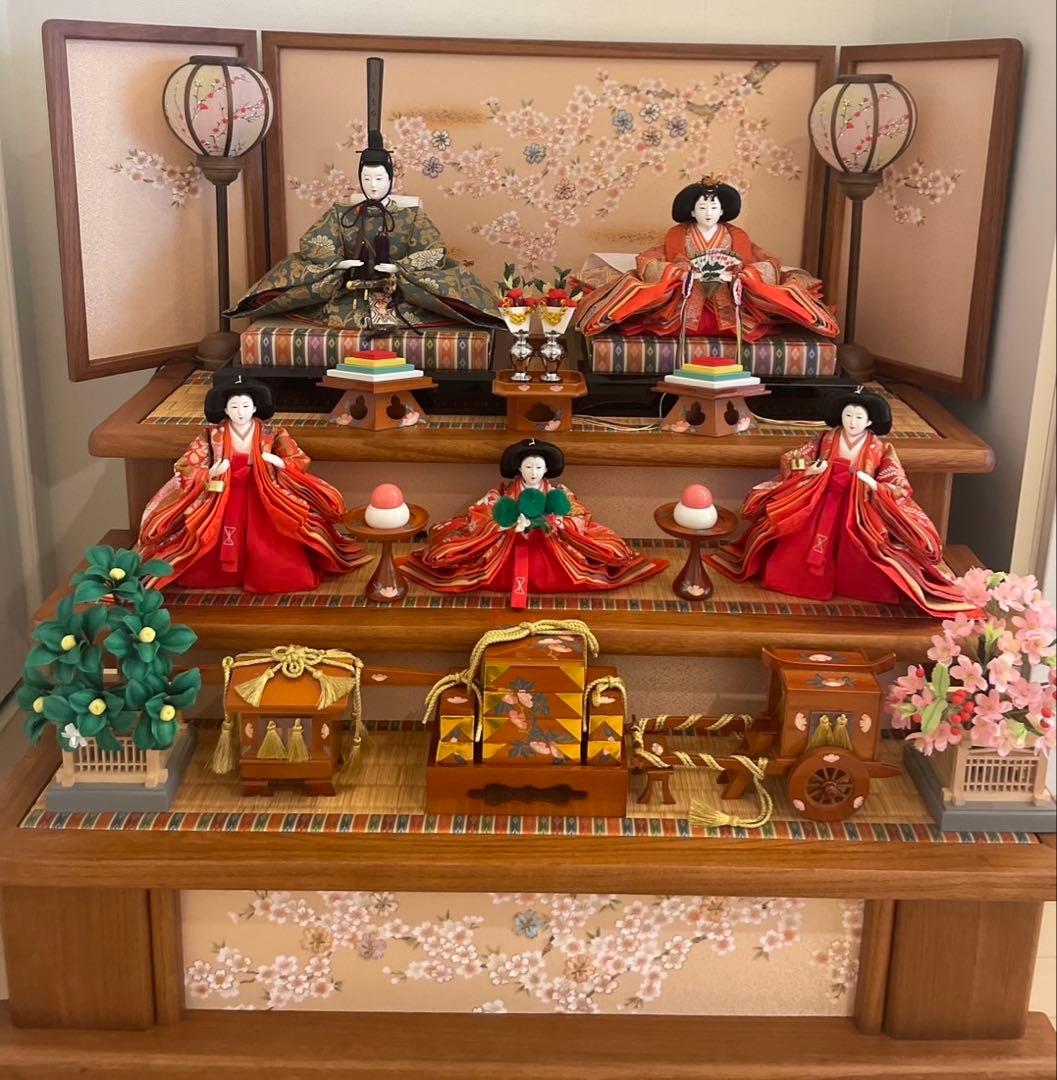 久宝堂　雛人形　3段　木目　段飾り　ひな人形　松屋町
