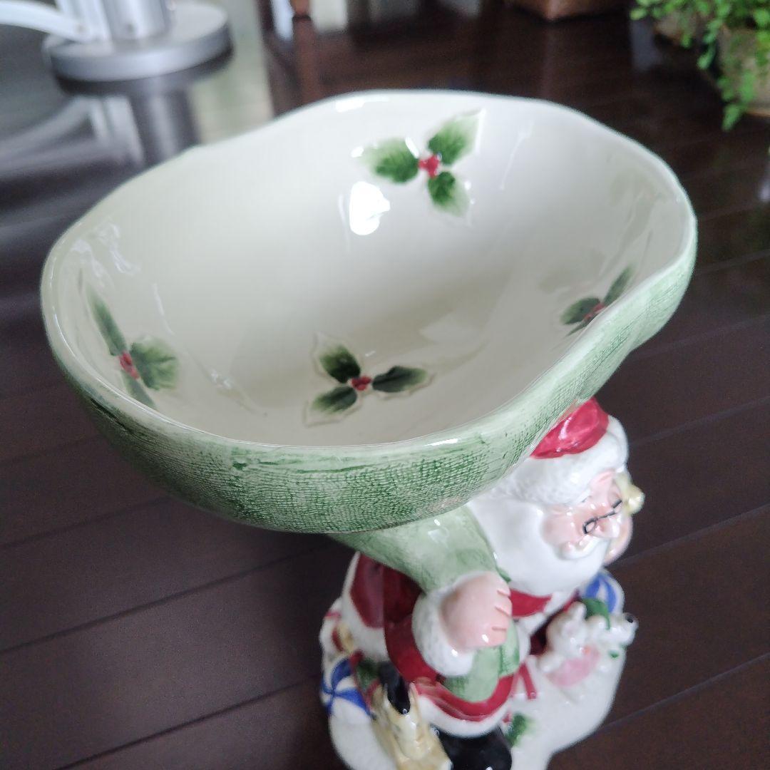 美品です！レア 海外アンティーク 陶器 サンタクロース コンポート皿 レトロ