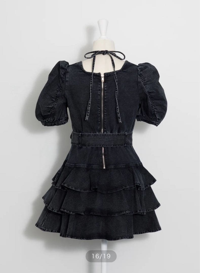 ピウム pium デニムワンピース ティアードフリルミニワンピース 新品未使用