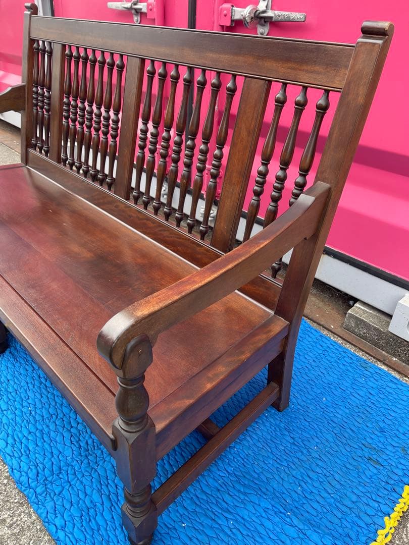 に*郎様 松本民芸家具　木製スラットバックソファ アジアンスタイル