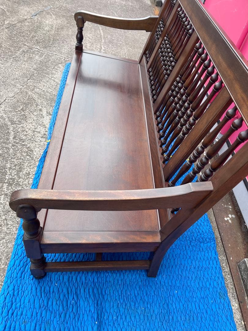 に*郎様 松本民芸家具　木製スラットバックソファ アジアンスタイル