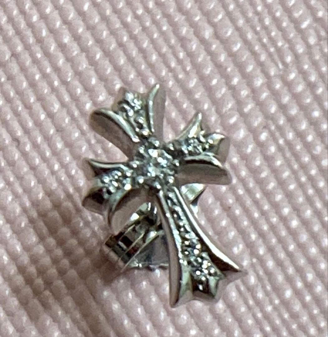 最終値下げ　クロムハーツ18金WGベイビーファットピアス純正ダイヤモンド