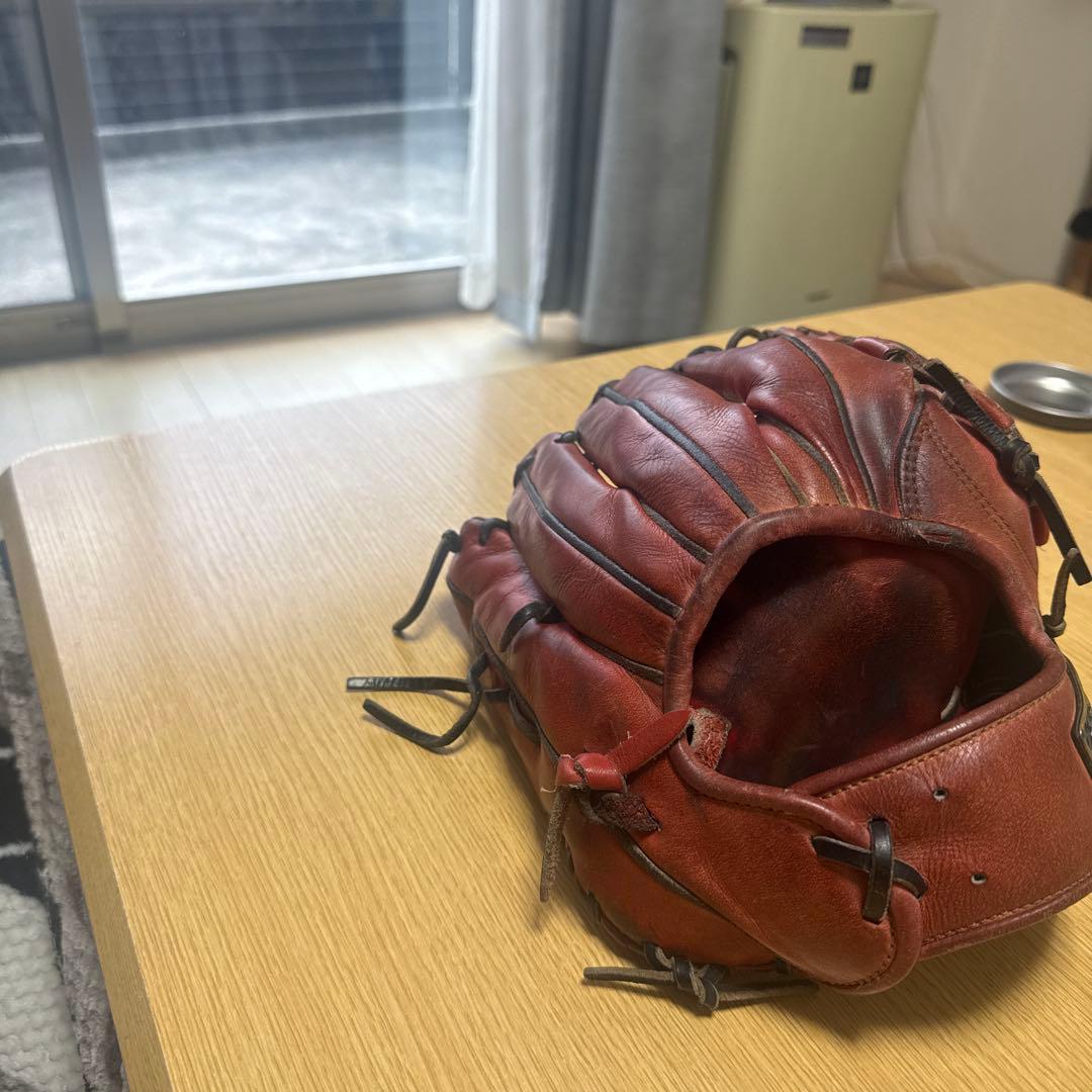 ラ*ん様 ZETT 硬式グローブ ブラウン 編み込みデザイン