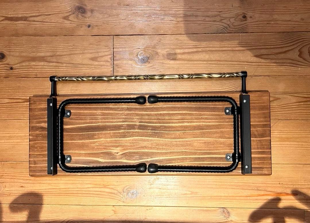 No.8 ソロテーブル アイアンミニテーブル ツイストハンガー付　ディスプレイ棚