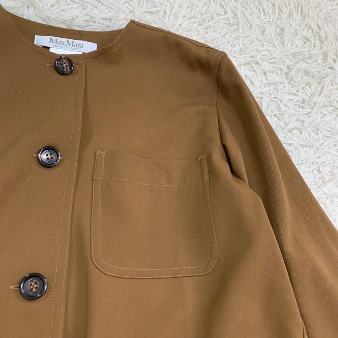 17529✨24年 マックスマーラ ジャンプスーツ ウール 36 S ブラウン