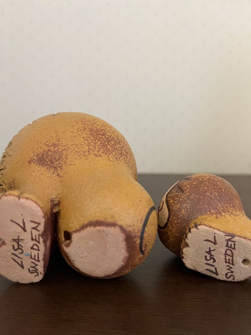 リサラーソン　陶器製ライオン　セミミディアム　ミニ　2点セット