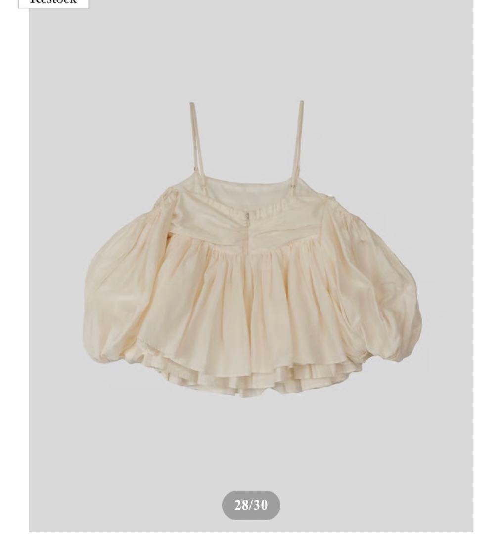 トップス Acka. puffy gather blouse white