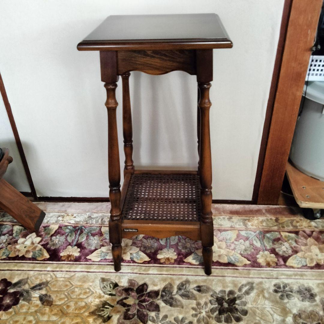 karmaku カリモクコロニアルシリーズ電話台　飾り棚フラワースタンド中古美品