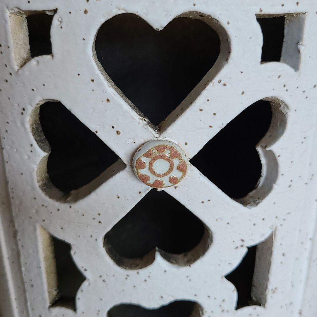 信楽焼傘立て 花柄透かし 高さ４４cm