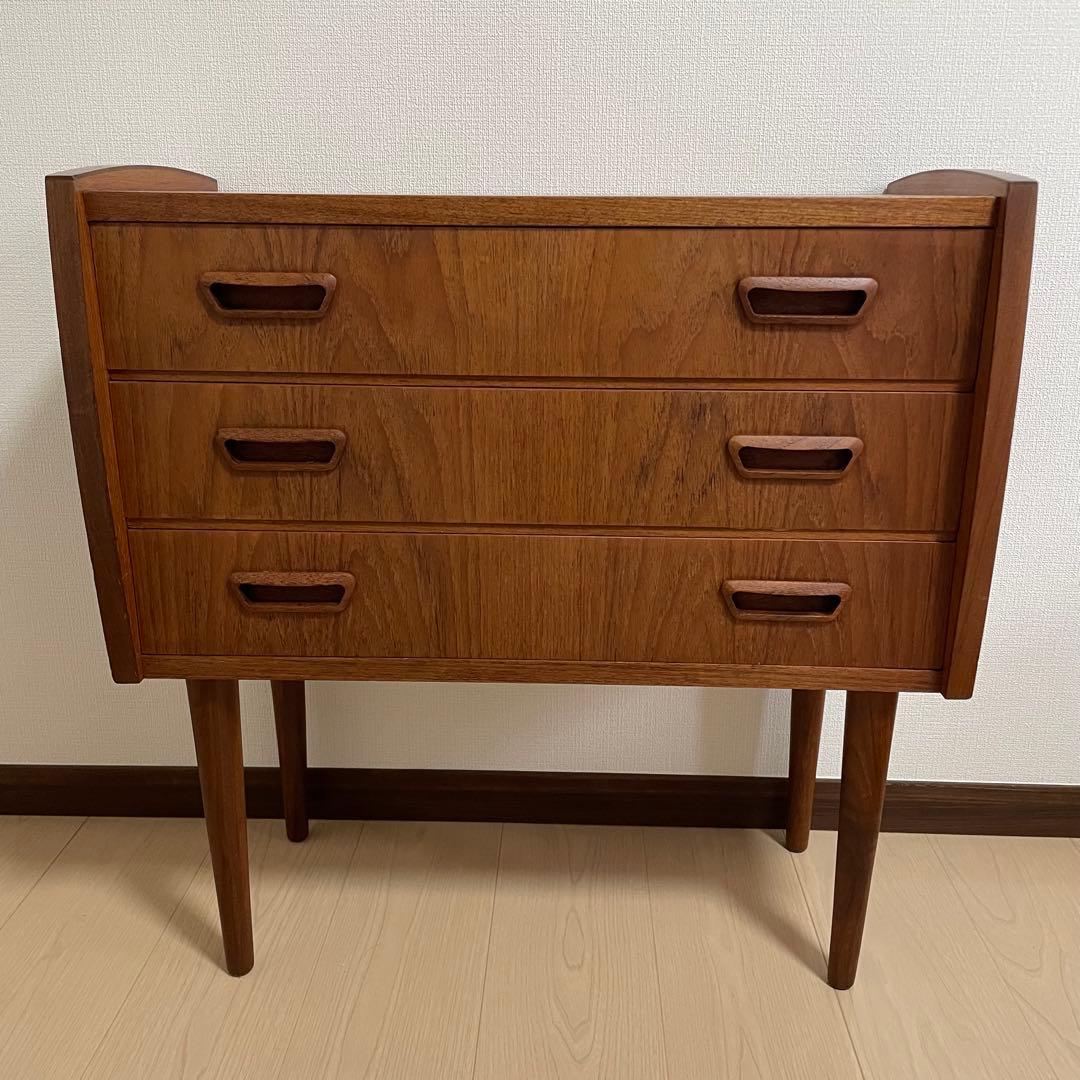 北欧　ヴィンテージ　3段チェスト　チーク