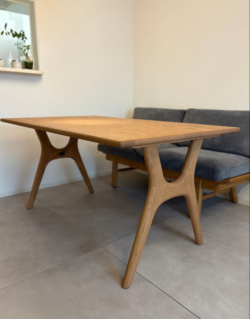 値下 北欧 リビングダイニングテーブル オーク材 4人掛け 四角 筑波産商