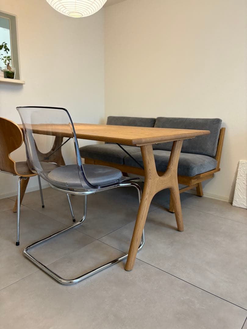 値下 北欧 リビングダイニングテーブル オーク材 4人掛け 四角 筑波産商