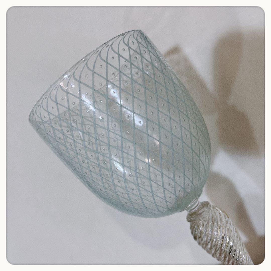 ベネチアガラス　手吹ワイングラス　ハンドメイド　ヴィンテージ