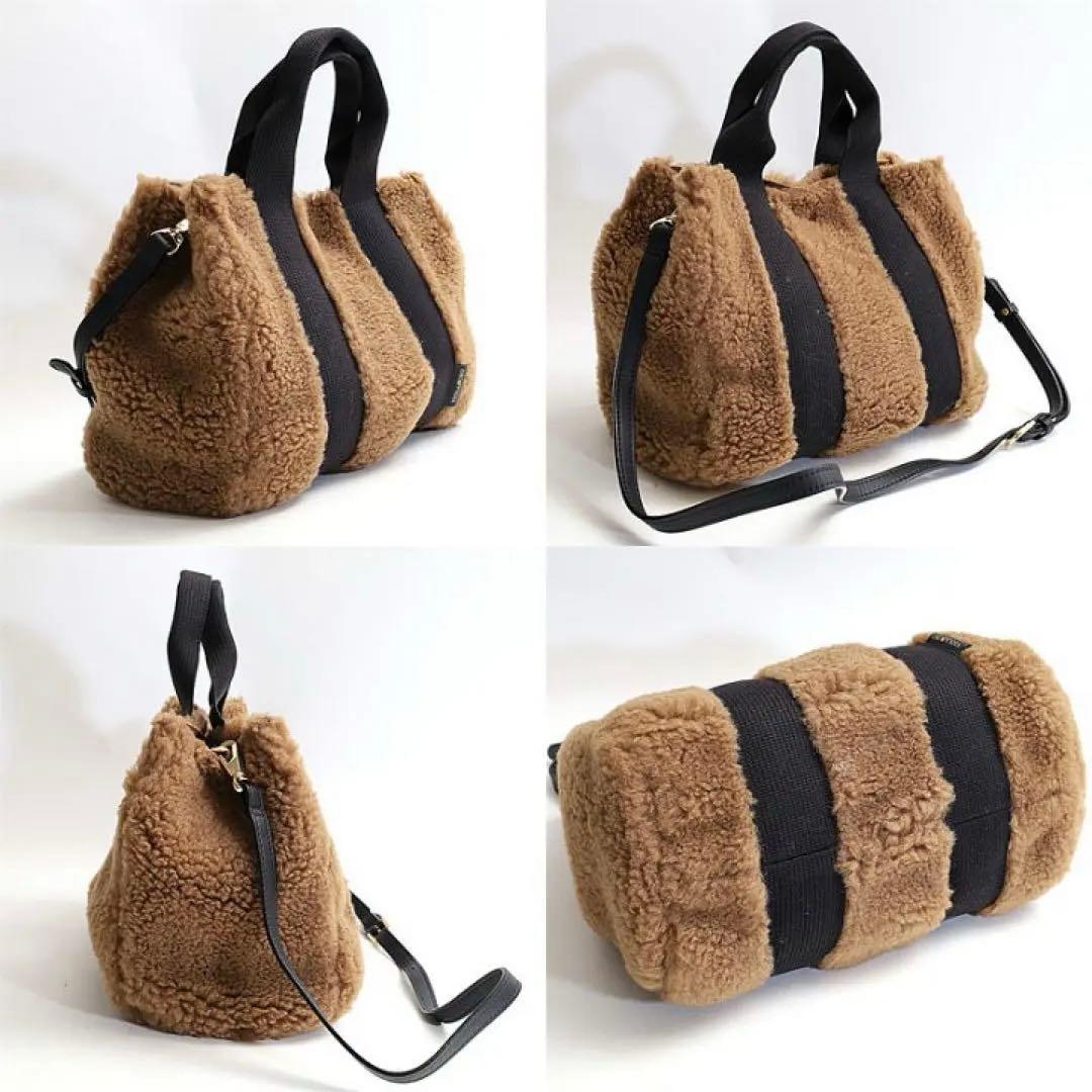 【美品】ヴィオラドーロ ELMO エコファー ムートン 2way トートバッグ