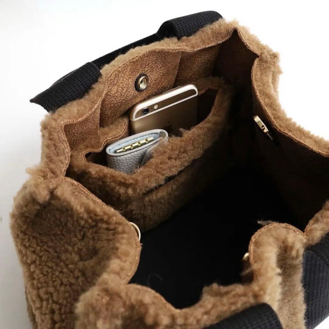 【美品】ヴィオラドーロ ELMO エコファー ムートン 2way トートバッグ