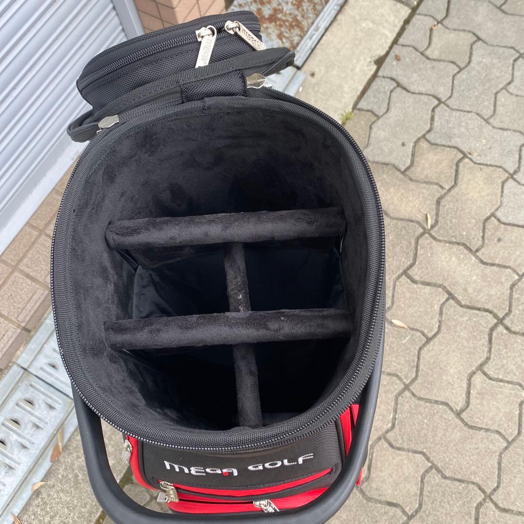 MEGA GOLF COOUV キャディバッグ 黒/赤ゴルフパック