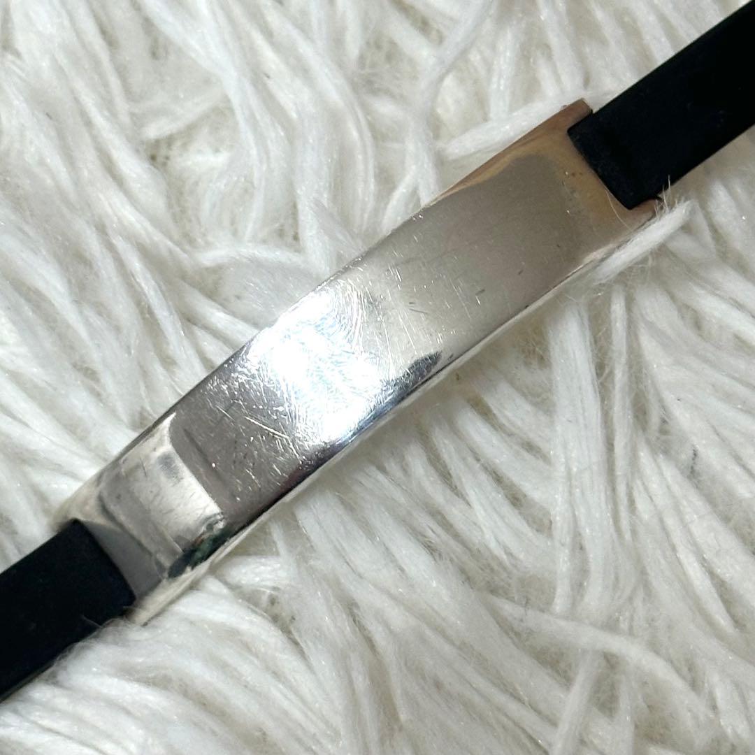 ⭐️即決価格⭐️GUCCI　SILVER シルバーバングル　レザー　925刻印