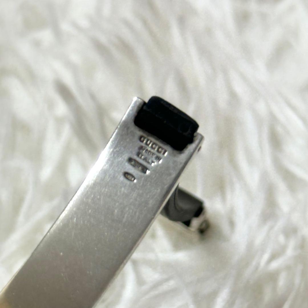 ⭐️即決価格⭐️GUCCI　SILVER シルバーバングル　レザー　925刻印