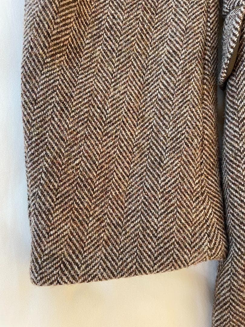 ブラウンツイード ダブルブレスト チェスターコート