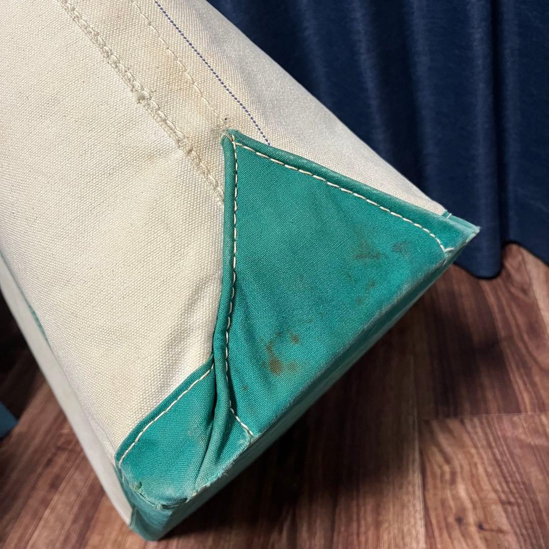 【70's 2色サイドタグ耳付き】LL Bean トート グリーン L