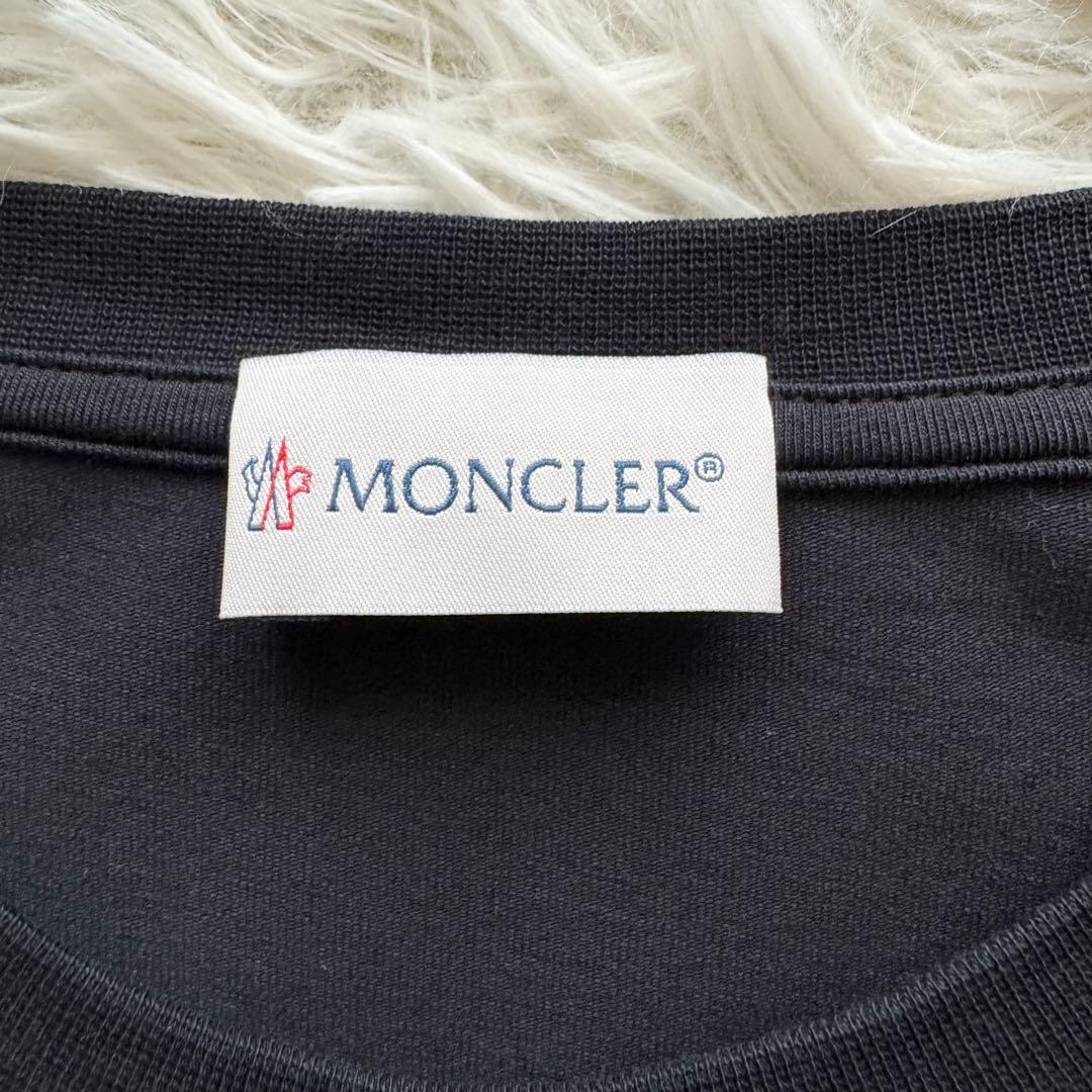 【モンクレール】ワンピース　チュニック 140cm　黒　長袖 ロゴ　フリル