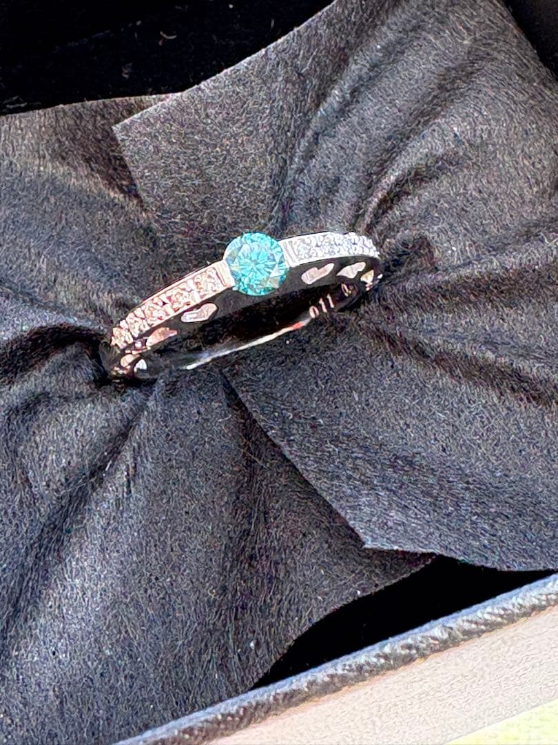 pt900 天然ブルーダイヤモンド(Treatment) リング　最終価格