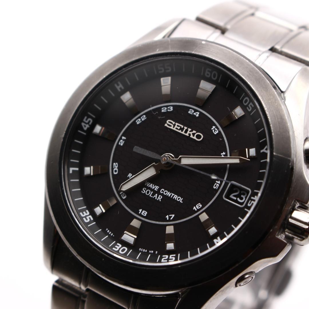 SEIKO ブライツ 電波ソーラー メンズ 腕時計 デイト表示 黒文字盤