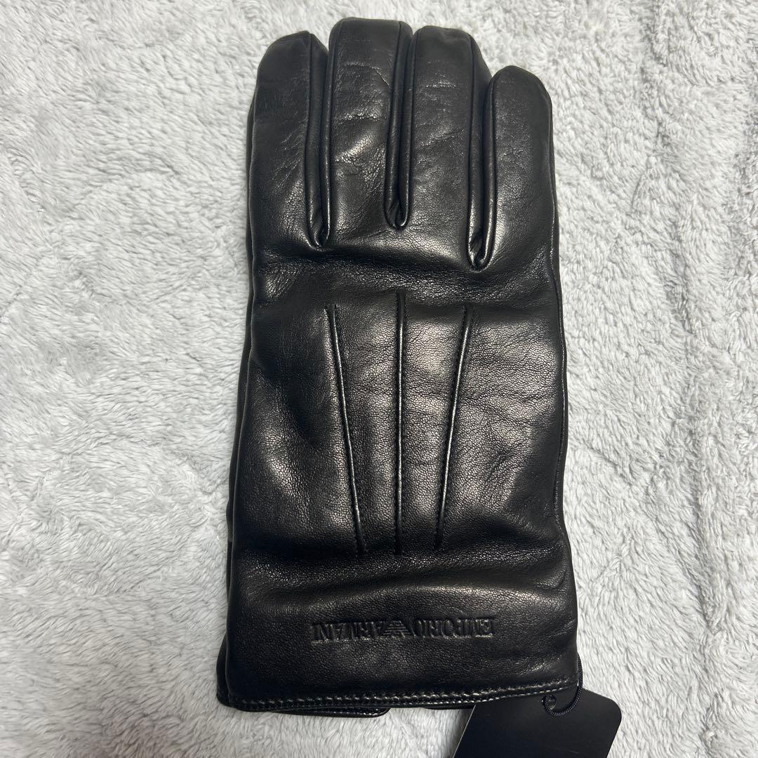 EMPORIO ARMANI ブラック レザー手袋