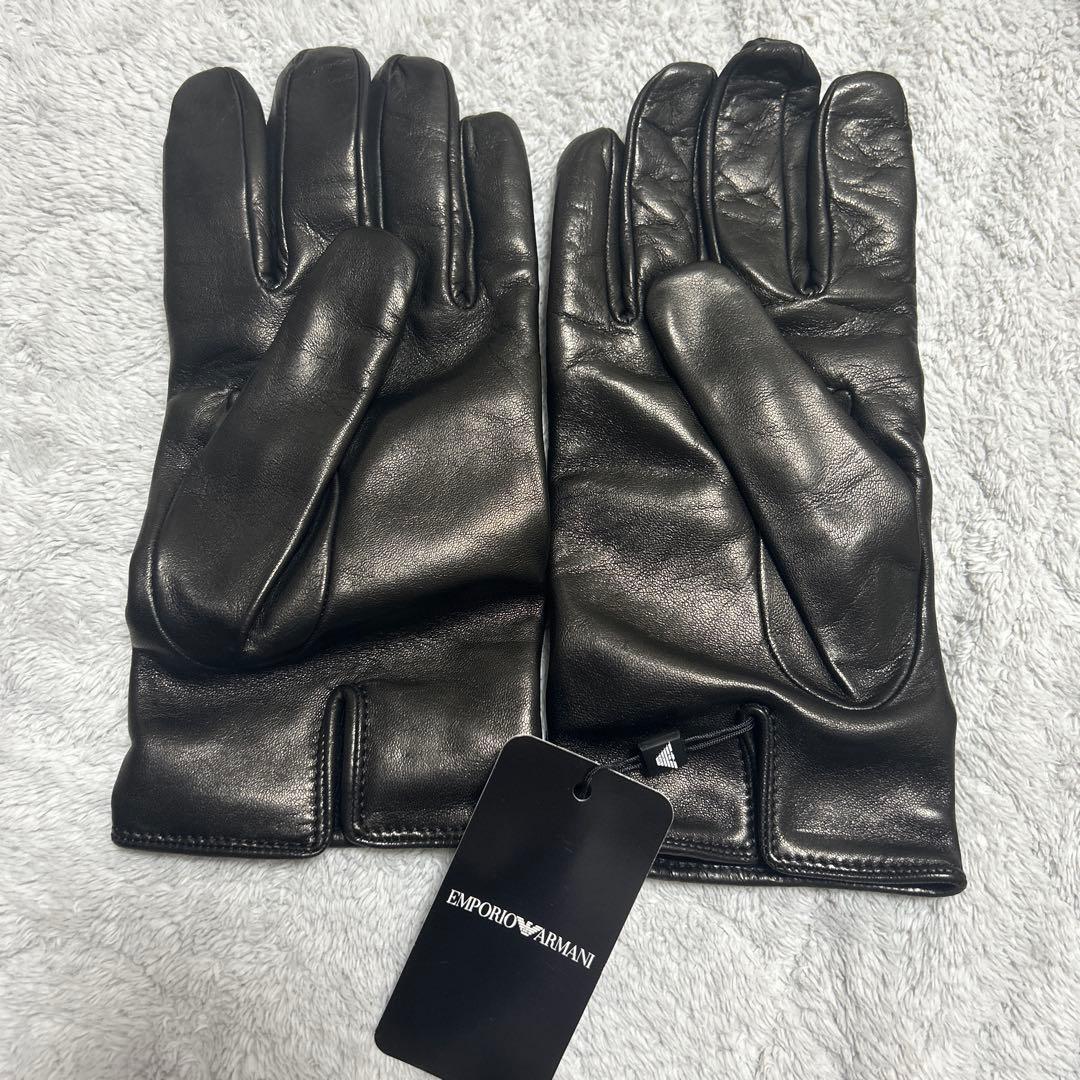 EMPORIO ARMANI ブラック レザー手袋
