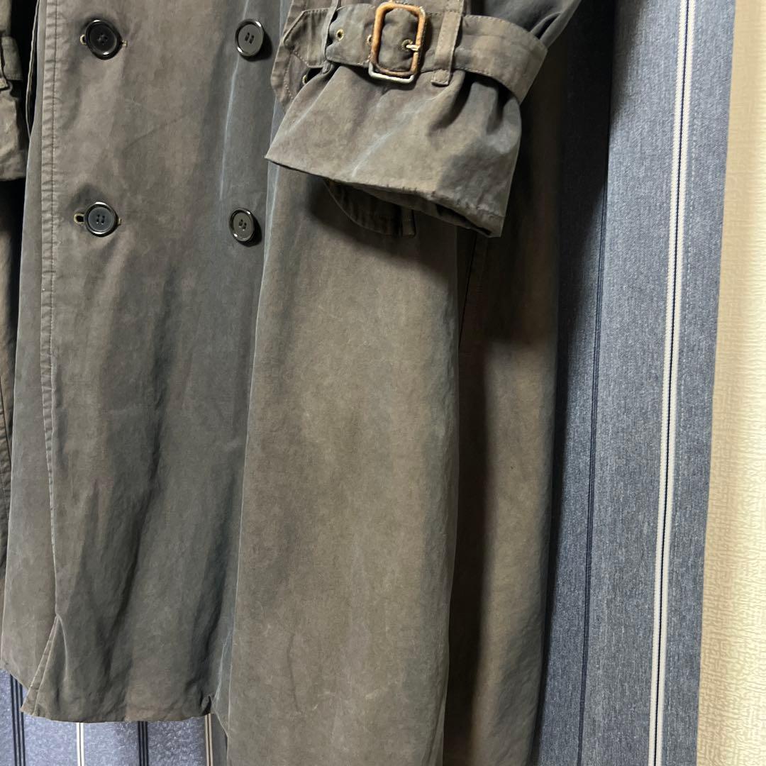 Burberry 英国製 一枚袖 トレンチコート 後染め ブラック フェード
