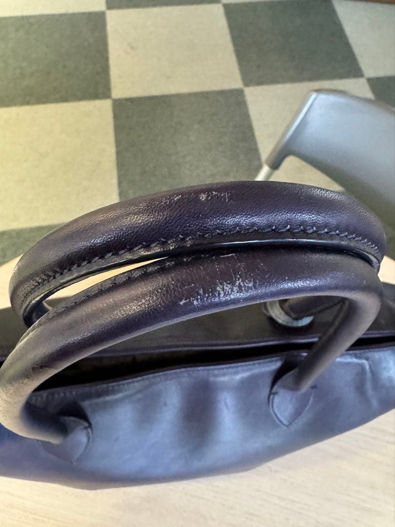 マザーハウス アンティーク ボックストートバッグ ネイビー