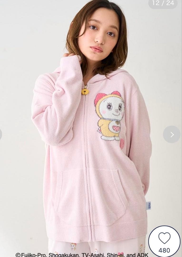 gelato pique ドラミちゃん　ジャガードパーカー　ジェラピケ