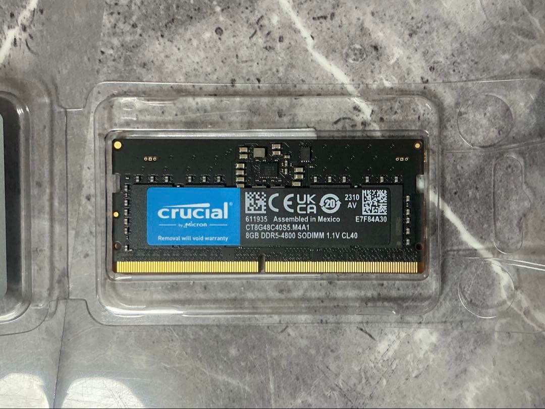 Crucial DDR5-4800 8GB SODIMM メモリノートパソコン用
