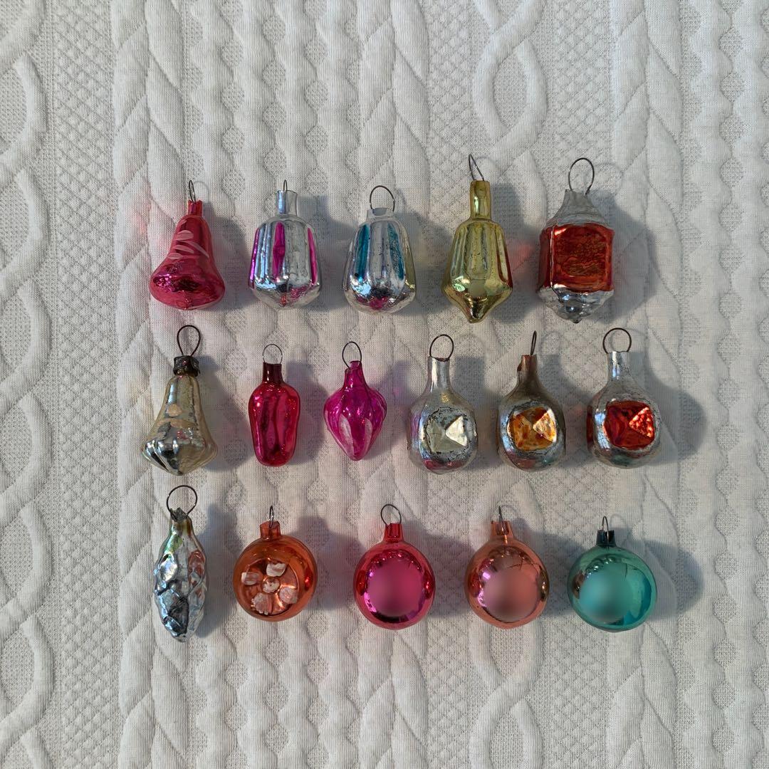 《値下げ》ソビエト ミニガラスオーナメントセット 16個 ヴィンテージ